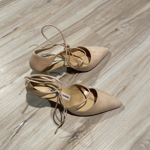 Manolo Blahnik blush lace up heels size 36 - Picture 6 of 7